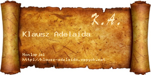 Klausz Adelaida névjegykártya